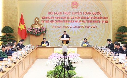 Thủ tướng Phạm Minh Chính chủ trì hội nghị trực tuyến toàn quốc về giải ngân đầu tư công