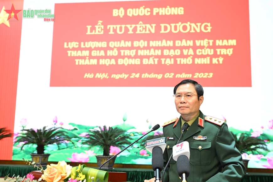 Tuyên dương Lực lượng Quân đội nhân dân Việt Nam tham gia cứu trợ thảm họa động đất tại Thổ Nhĩ Kỳ