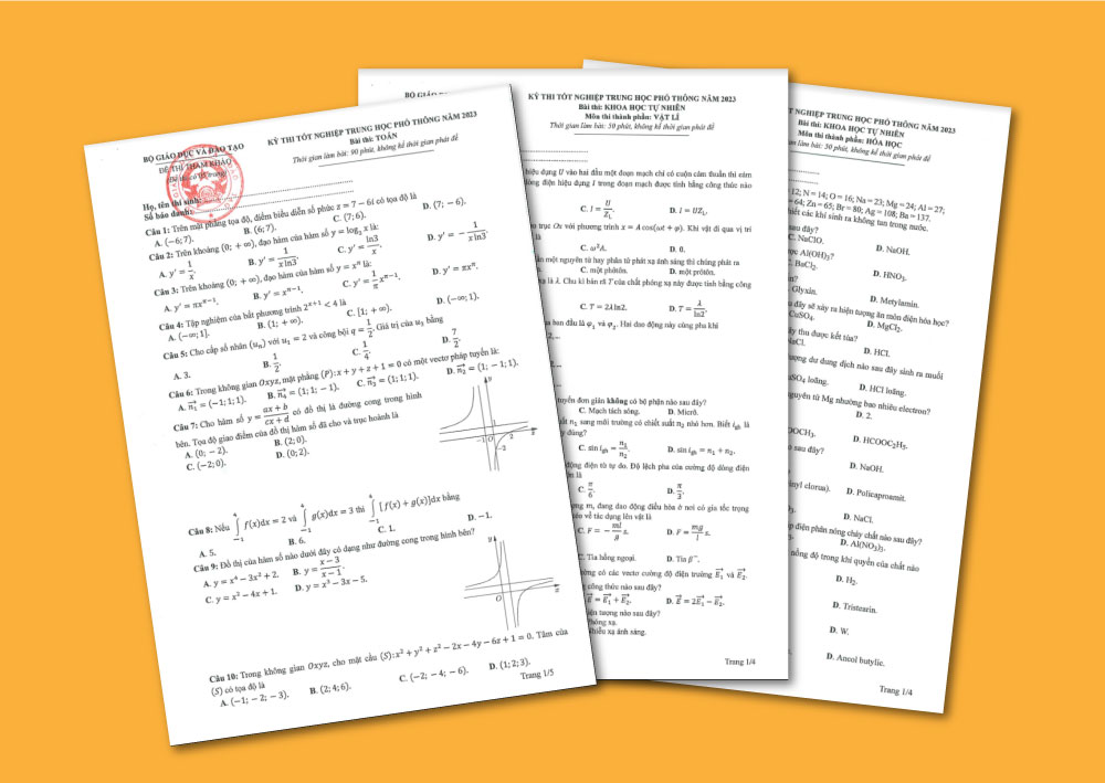 Công bố đề tham khảo 15 môn thi tốt nghiệp Trung học phổ thông năm 2023