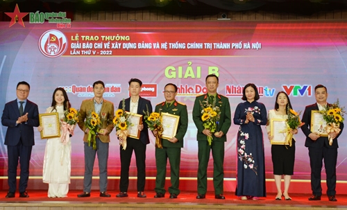 Báo Quân đội nhân dân đoạt giải B Giải Báo chí về xây dựng Đảng và hệ thống chính trị thành phố Hà Nội lần thứ V năm 2022