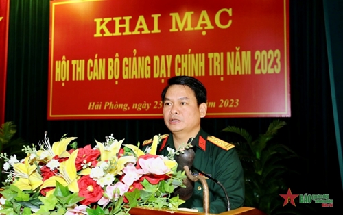 Bộ CHQS Thành phố Hải Phòng khai mạc Hội thi cán bộ giảng dạy chính trị năm 2023