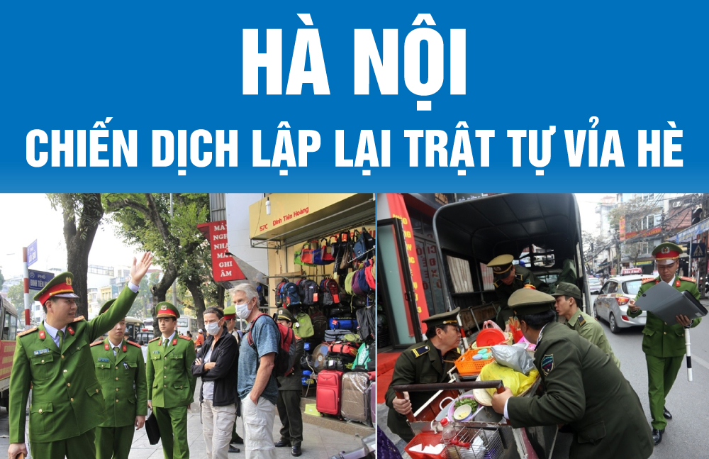 Hà Nội: Lập lại trật tự vỉa hè và mức xử phạt một số hành vi vi phạm lấn chiếm vỉa hè, lòng đường