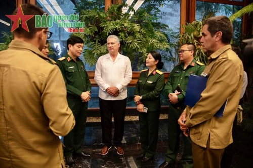 Chủ tịch Cuba Miguel Díaz-Canel Bermúdez tiếp đoàn công tác Bộ Quốc phòng Việt Nam