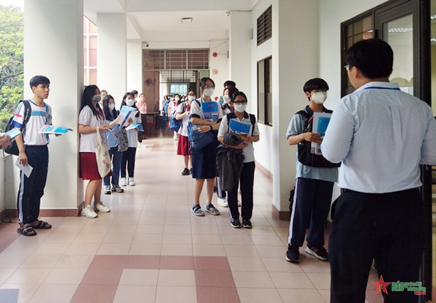 Các thí sinh tham gia thi đánh giá năng lực đợt 1 vào cuối tháng 3-2023 vừa qua. 