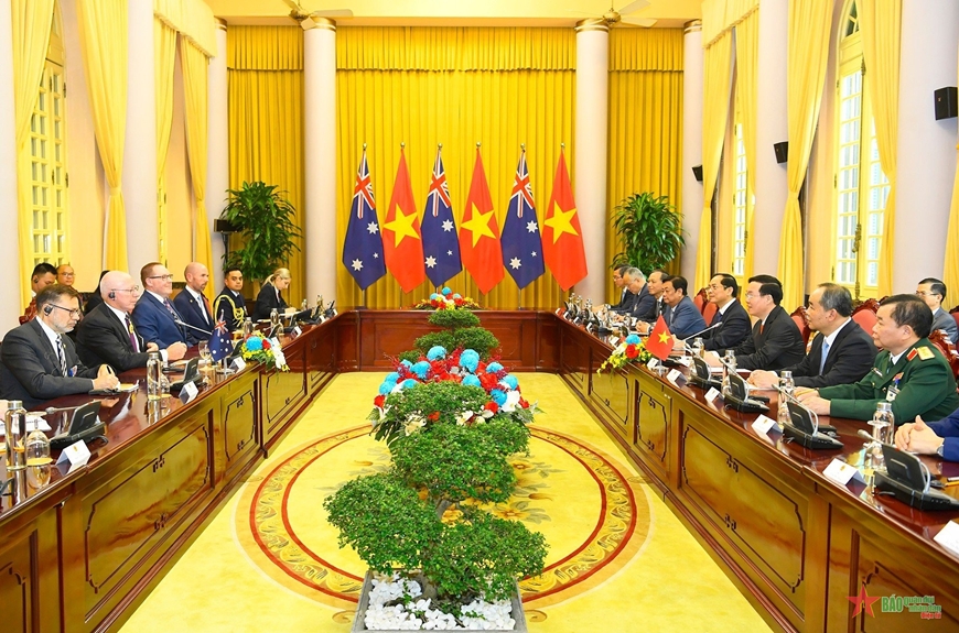 Quang cảnh hội đàm. Ảnh: Tuấn Huy 