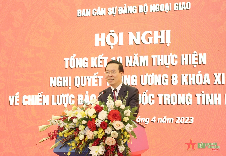  Chủ tịch nước Võ Văn Thưởng phát biểu tại hội nghị.