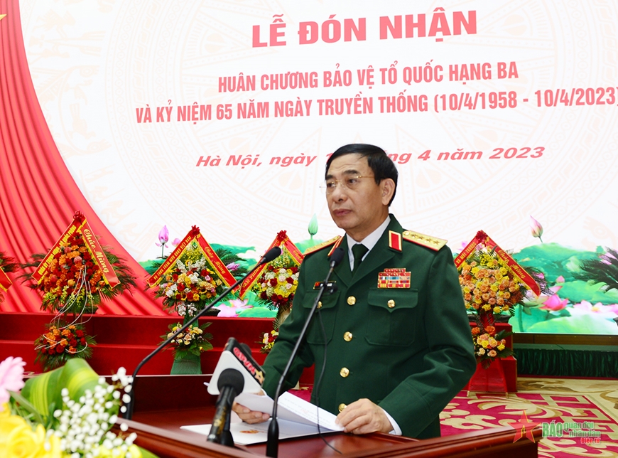  Đại tướng Phan Văn Giang phát biểu tại buổi lễ.