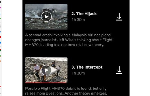 Netflix đã gỡ bỏ tập phim có nội dung sai trái, trong phim tài liệu “MH370: Chiếc máy bay mất tích” 