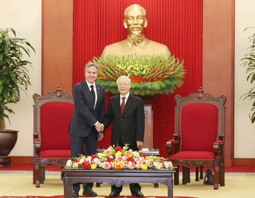 Tổng Bí thư Nguyễn Phú Trọng tiếp Ngoại trưởng Hoa Kỳ Antony Blinken

