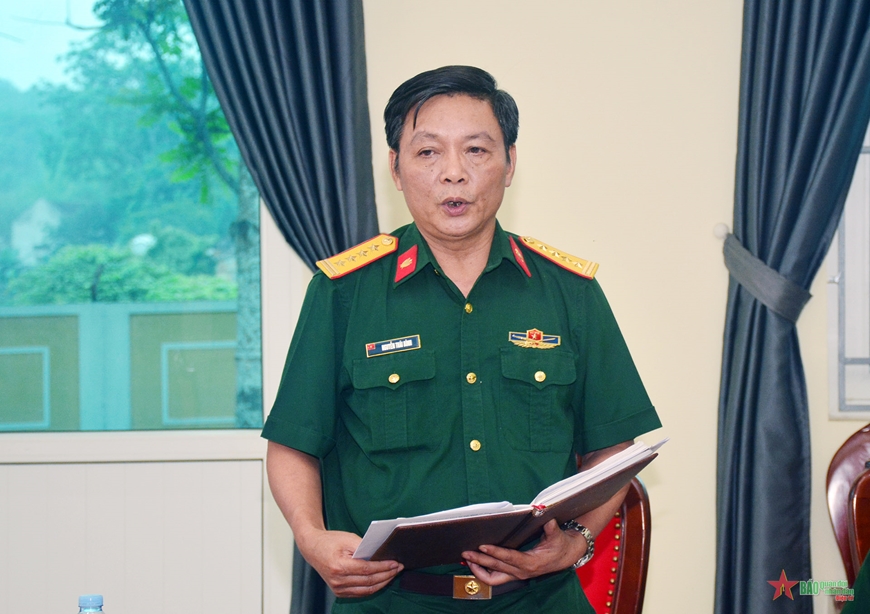  Đại tá Nguyễn Thái Bình, Phó cục trưởng Cục Điều tra hình sự Bộ Quốc phòng phát biểu tại buổi giám sát.