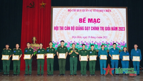 Bộ CHQS tỉnh Điện Biên: Bế mạc Hội thi cán bộ giảng dạy chính trị giỏi năm 2023