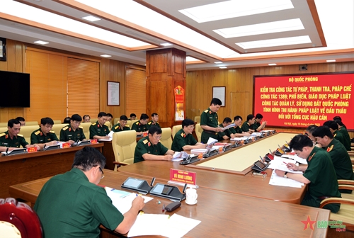 Thượng tướng Võ Minh Lương kiểm tra các mặt công tác tư pháp, thanh tra, pháp chế của Tổng cục Hậu cần