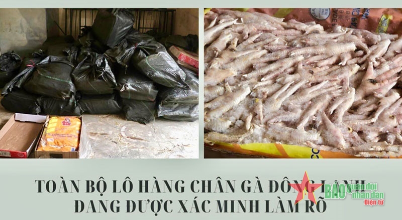 Toàn bộ lô hàng là chân gà đông lạnh 