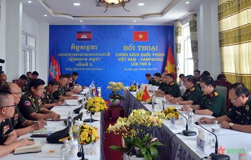 Thượng tướng Hoàng Xuân Chiến dự Đối thoại chính sách quốc phòng Việt Nam - Campuchia lần thứ 6


