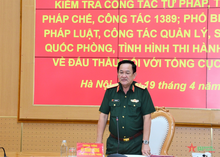  Thượng tướng Võ Minh Lương phát biểu chỉ đạo, kết luận buổi kiểm tra.