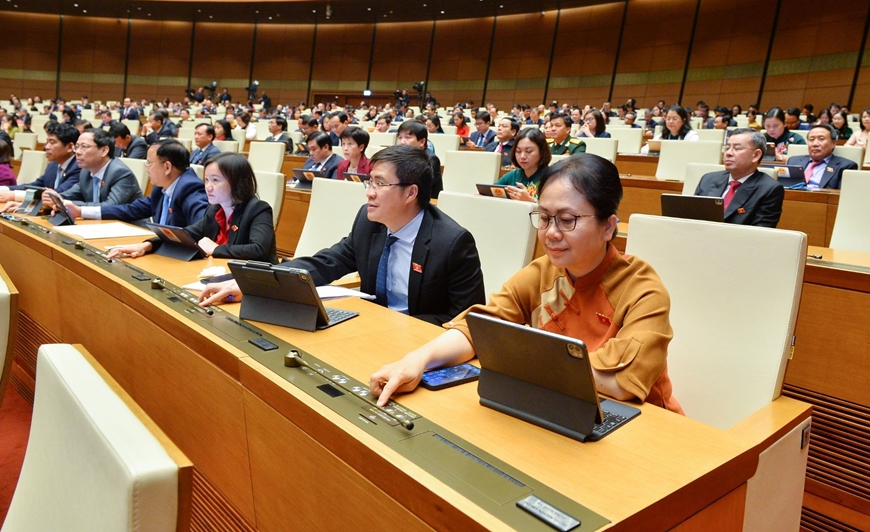 Các đại biểu Quốc hội ấn nút biểu quyết thông qua Luật Khám bệnh, chữa bệnh (sửa đổi) tại Kỳ họp bất thường lần thứ hai. Ảnh: quochoi.vn Các đại biểu Quốc hội ấn nút biểu quyết thông qua Luật Khám bệnh, chữa bệnh (sửa đổi) tại Kỳ họp bất thường lần thứ hai. Ảnh: quochoi.vn