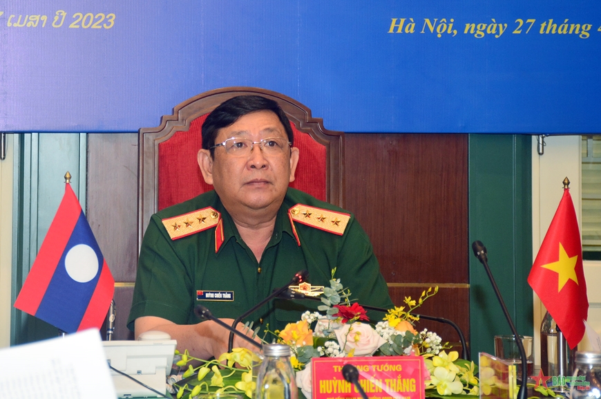  Thượng tướng Huỳnh Chiến Thắng phát biểu tại buổi lễ.