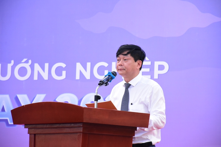 PGS, TS Phạm Minh Sơn, Giám đốc Học viện Báo chí và Tuyên truyền phát biểu tại “AJC OPEN DAY 2023”.