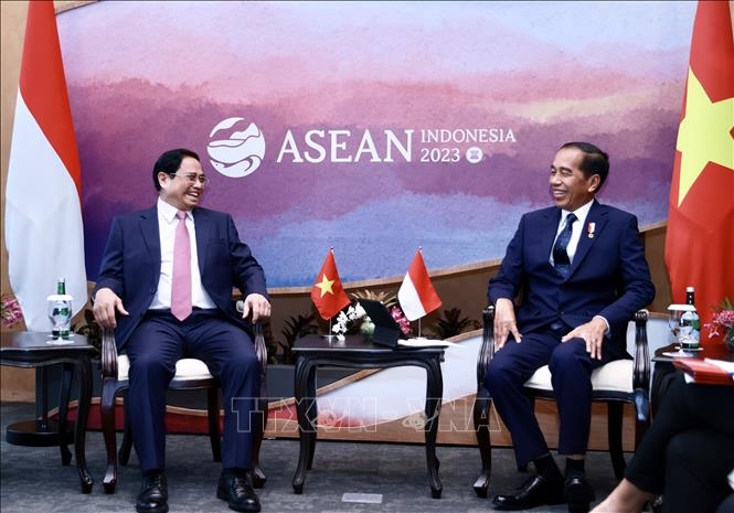 Thủ tướng Phạm Minh Chính gặp Tổng thống Indonesia Joko Widodo. 