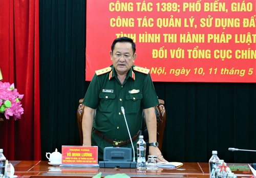 Thượng tướng Võ Minh Lương chủ trì kiểm tra các mặt công tác tư pháp, thanh tra, pháp chế tại Tổng cục Chính trị