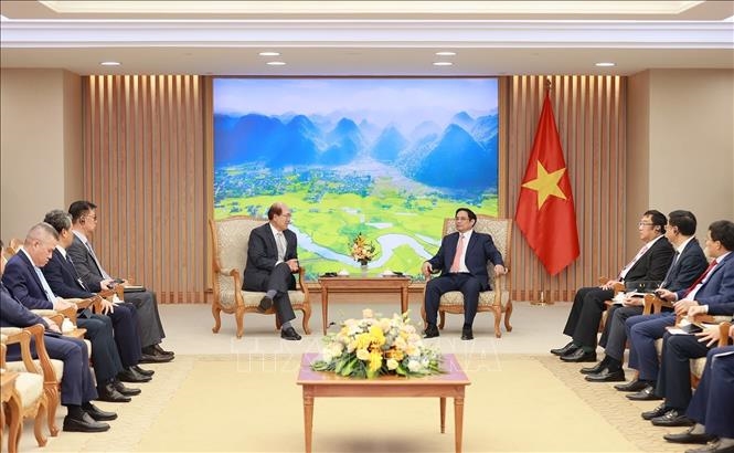  Thủ tướng Phạm Minh Chính tiếp ông Kitack Lim, Tổng Thư ký Tổ chức Hàng hải Quốc tế (IMO). Ảnh: TTXVN