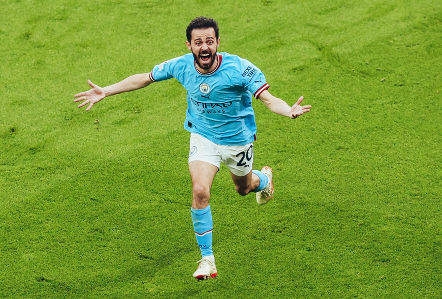  Bernardo Silva ghi 2 bàn thắng cho Man City trong hiệp 1. Ảnh: Getty