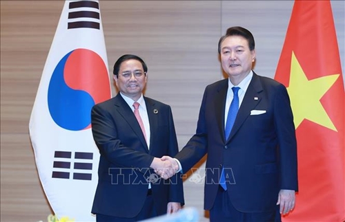 Thủ tướng Chính phủ Phạm Minh Chính gặp Tổng thống Hàn Quốc Yoon Suk-yeol

