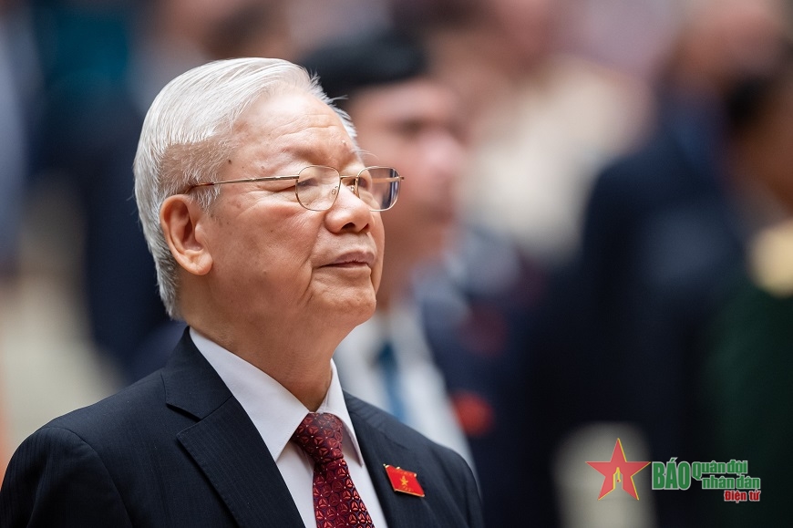 Tổng Bí thư Nguyễn Phú Trọng dự phiên khai mạc kỳ họp.