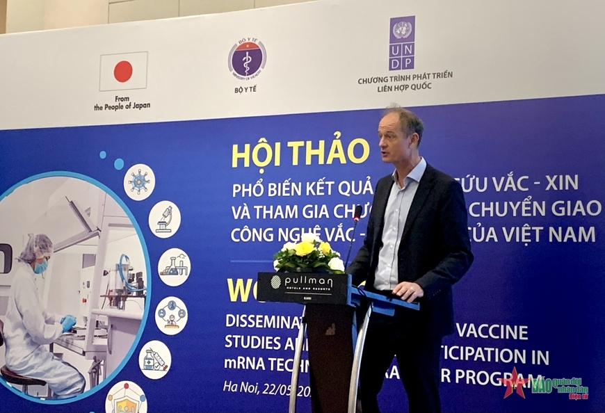  Ông Patrick Haverman, Phó trưởng đại diện thường trú của UNDP tại Việt Nam phát biểu tại hội thảo.