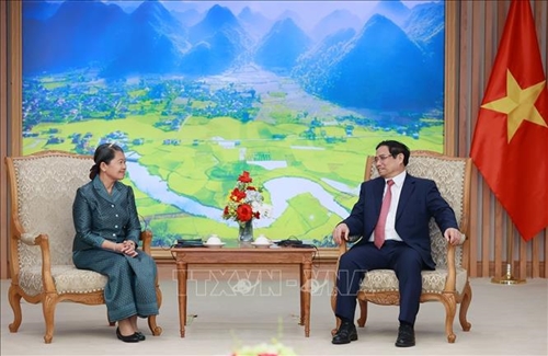 Thủ tướng Chính phủ Phạm Minh Chính tiếp Phó thủ tướng Vương quốc Campuchia Men Sam An