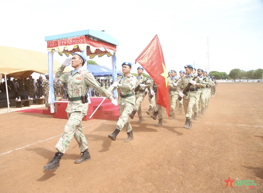 Khối duyệt binh của Đội Công binh Việt Nam. Ảnh: Đội Công binh Việt Nam 