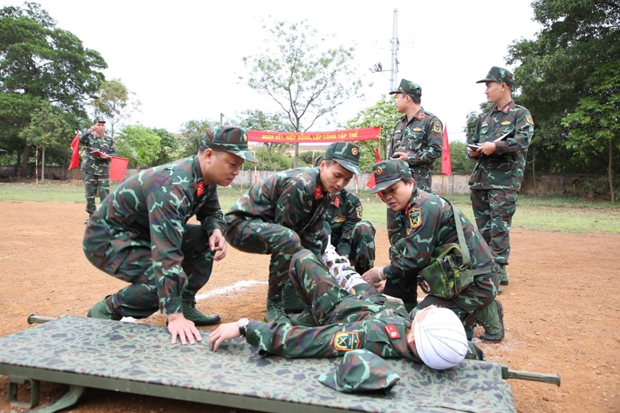 Một nội dung thực hành trong Hội thao.