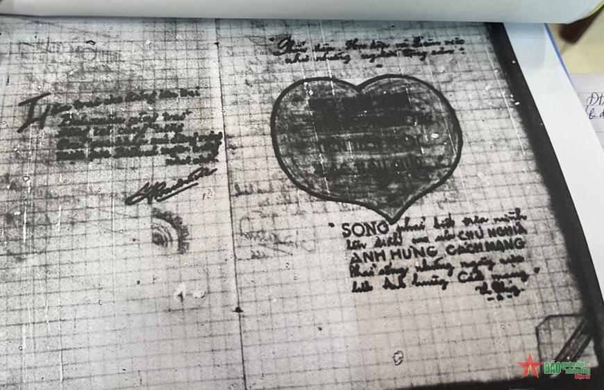 Những trang nhật ký của liệt sĩ Phan Đình Điều được scan lại. 