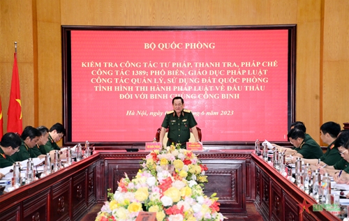 Thượng tướng Võ Minh Lương kiểm tra công tác tư pháp, thanh tra, pháp chế tại Binh chủng Công binh