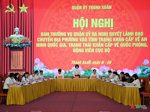 Quận Thanh Xuân, TP Hà Nội khai mạc diễn tập khu vực phòng thủ