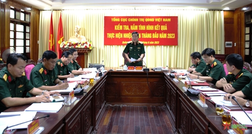 Tổng cục Chính trị kiểm tra kết quả thực hiện nhiệm vụ tại Bộ CHQS tỉnh Quảng Nam 