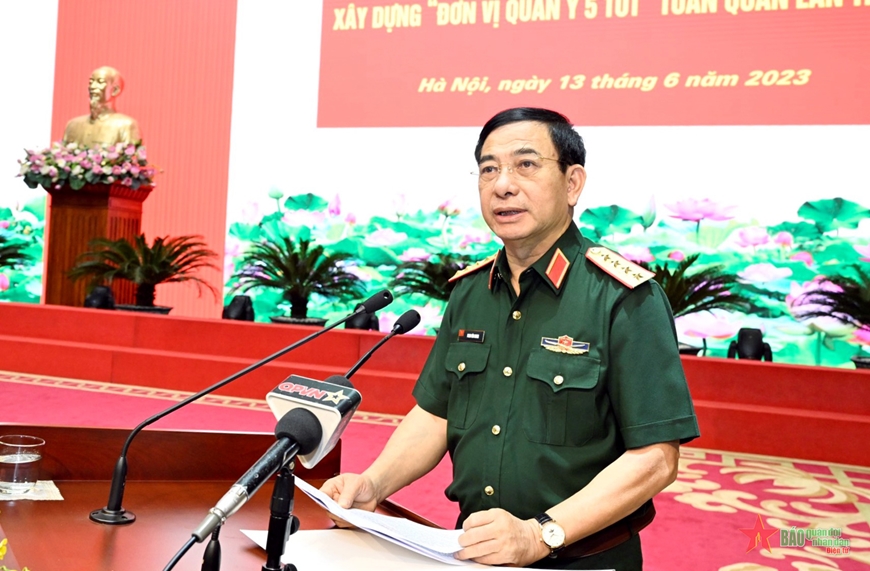 Đại tướng Phan Văn Giang phát biểu chỉ đạo hội nghị. Ảnh: VIỆT TRUNG