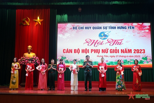 Bộ CHQS tỉnh Hưng Yên thi cán bộ hội phụ nữ giỏi năm 2023
