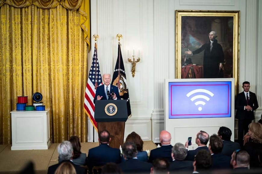  Tổng thống Joe Biden công bố về khoản đầu tư cho internet tốc độ cao ngày 26-6. Ảnh: The Washington Post