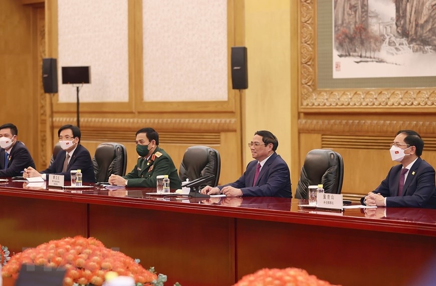 Thủ tướng Phạm Minh Chính hội kiến Tổng Bí thư, Chủ tịch nước Trung Quốc Tập Cận Bình. 