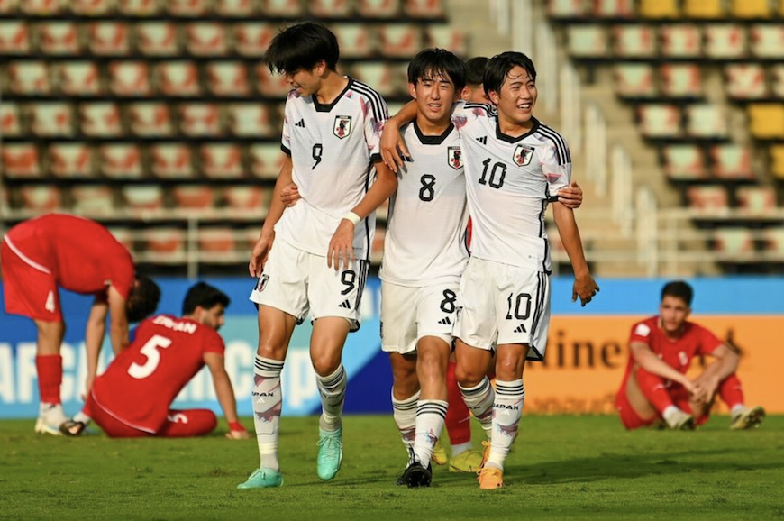  U17 Nhật Bản là đội đầu tiên giành vé đến trận chung kết giải U17 châu Á 2023. Ảnh: AFC