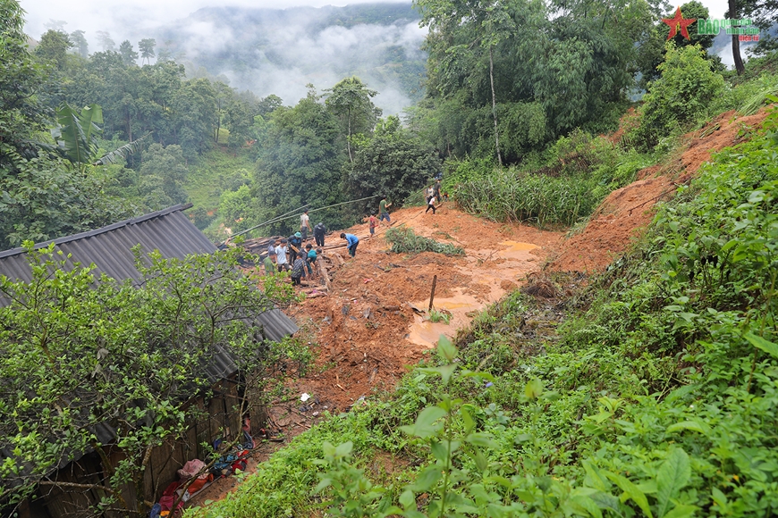 Toàn cảnh khu vực sạt lở tại thôn Ngàm Đăng Vài 1, xã Ngàm Đăng Vài, huyện Hoàng Su Phì, tỉnh Hà Giang.