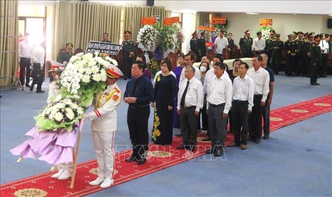 Quang cảnh lễ viếng nguyên Trưởng ban Tổ chức Trung ương Lê Phước Thọ. 