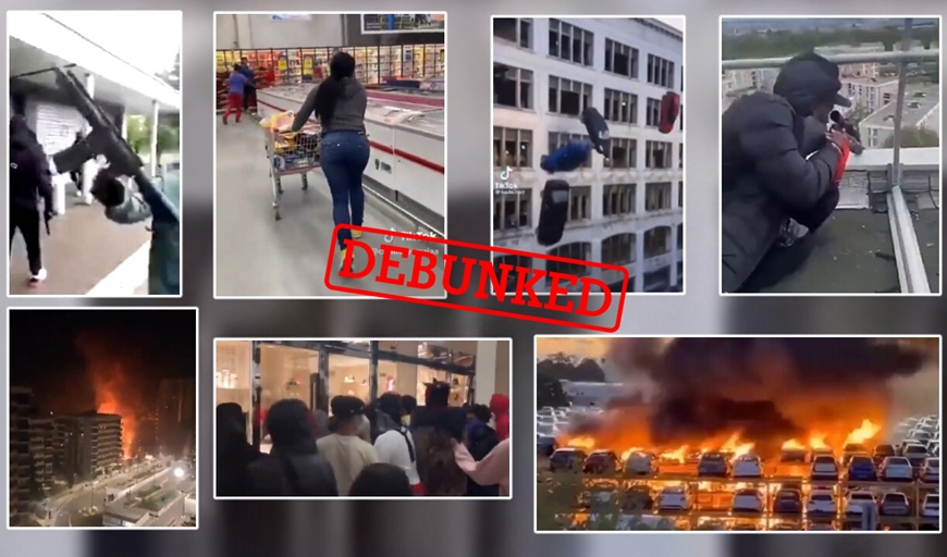 Rất nhiều video được chia sẻ trên Tiktok được chủ nhân nói rằng có liên quan đến bạo loạn ở Pháp những ngày qua, nhưng thực chất đều là giả mạo, lấy từ các sự kiện khác để câu view. Ảnh: The France 24 Observers 