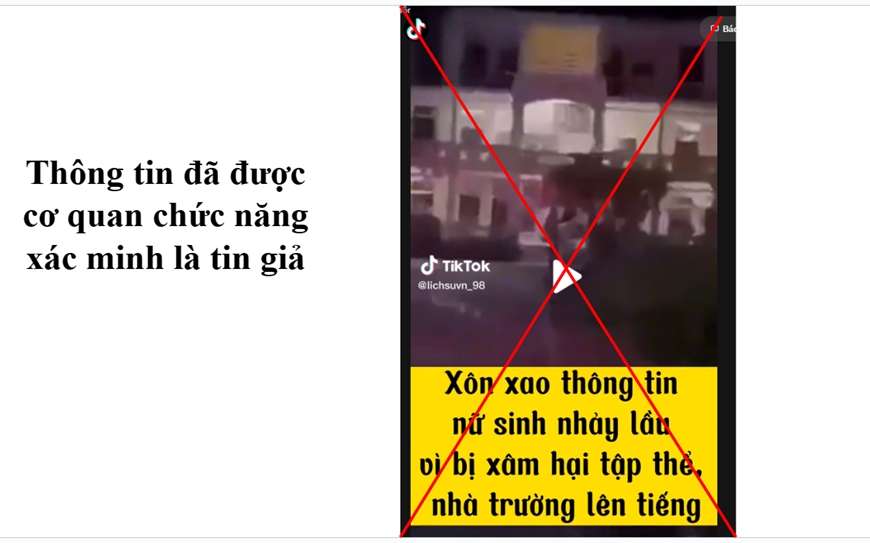 Tiktok đăng tin giả, nội dung nhảm nhí, phản cảm. Nguồn: Bộ TT&TT.