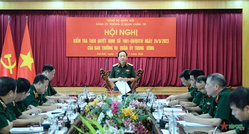 Hội nghị thông qua dự thảo báo cáo kết quả kiểm tra của Ban Thường vụ Quân ủy Trung ương đối với Đảng ủy Trường Sĩ quan Chính trị