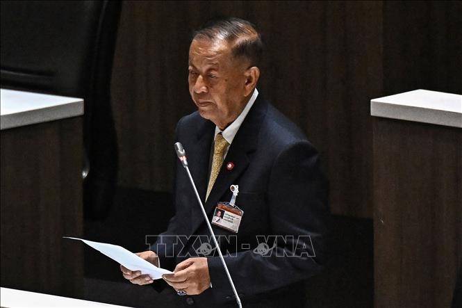 Chủ tịch Quốc hội Thái Lan Wan Mohamad Noor Matha phát biểu trước Quốc hội ở Bangkok ngày 4-7-2023. Ảnh: AFP/TTXVN