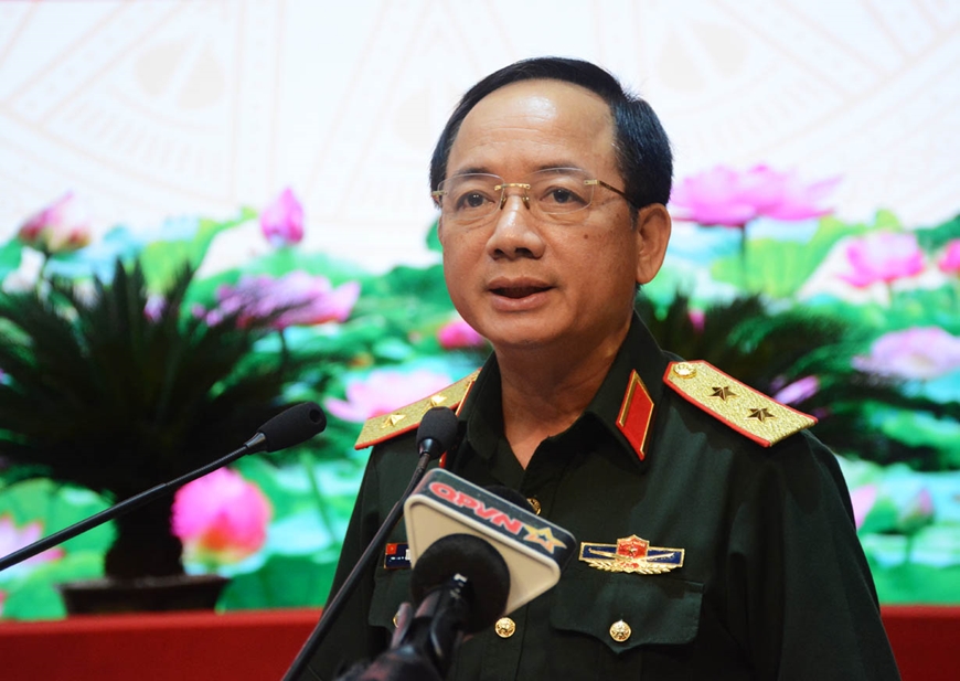  Trung tướng Trịnh Văn Quyết phát biểu tại hội nghị.