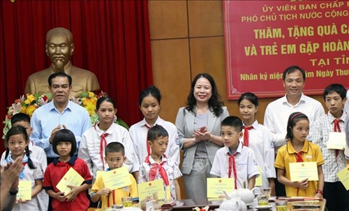 Phó chủ tịch nước Võ Thị Ánh Xuân thăm, tặng quà gia đình chính sách tại Hà Tĩnh