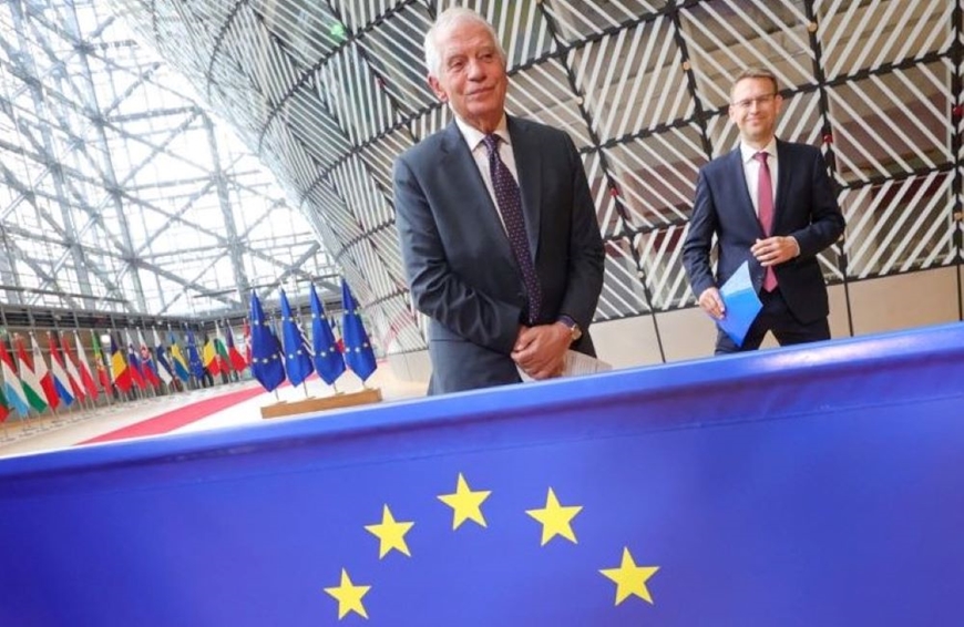 Ông Josep Borrell chia sẻ với báo giới tại Brussels về vấn đề kết nạp Thổ Nhĩ Kỳ vào EU, ngày 20-7. Ảnh: EPA  